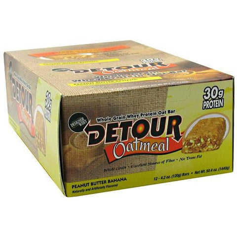 Forward Foods Detour Oatmeal Whole Grain Whey Protein Oat Bar - Peanut Butter Banana - 12 Bars - 733913007476