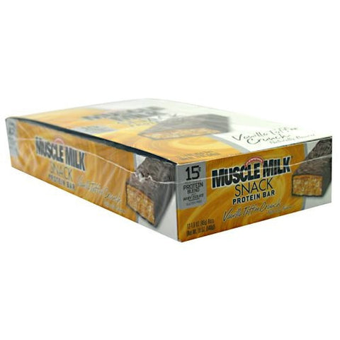 CytoSport Muscle Milk Snack Protein Bar - Vanilla Toffee Crunch - 12 ea - 660726501115