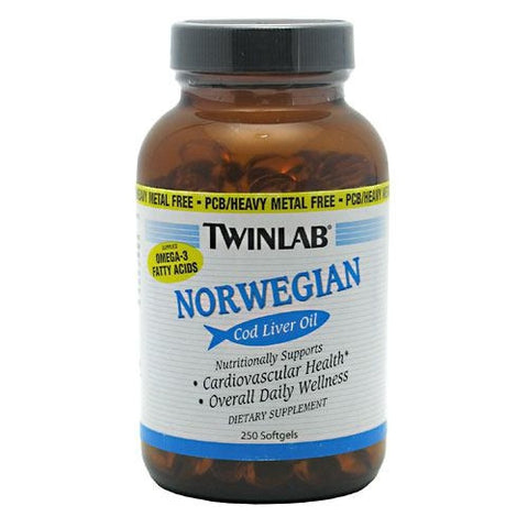 TwinLab Norwegian Cod Liver Oil - 250 Softgels - 027434012065
