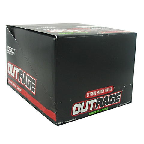 Nutrex Outrage Energy Shot - Green Apple - 12 Bottles - 857268005151