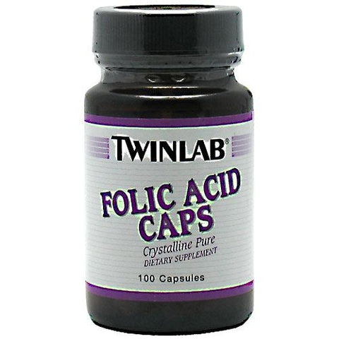 TwinLab Folic Acid Caps - 100 Capsules - 027434006217