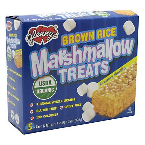 Glennys Brown Rice Marshmallow Treats - Creamy Vanilla - 5 Bars - 027393014209