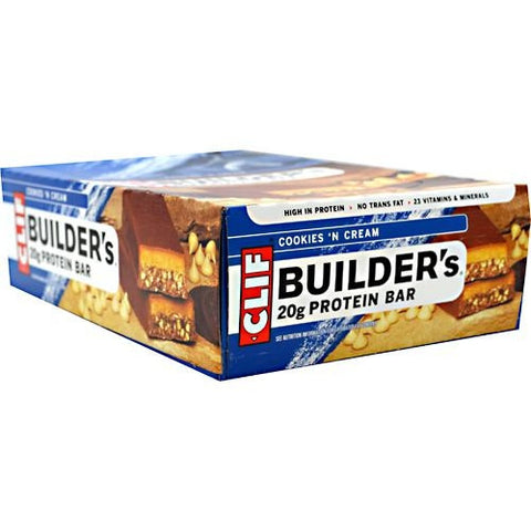 Clif Builders Cocoa Dipped Double Decker Crisp Bar - Cookies N Cream - 12 Bars - 722252600400