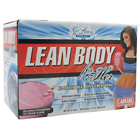 Labrada Nutrition Lean Body for Her - Delicious Strawberry Ice Cream - 20 Packets - 710779112728