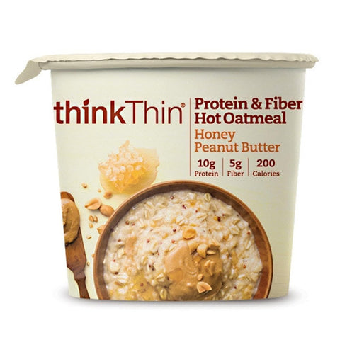 Think Products Protein & Fiber Hot Oatmeal - Honey Peanut Butter - 12 ea - 753656711928
