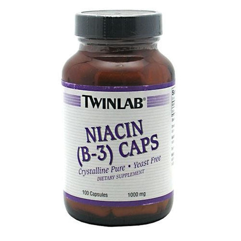 TwinLab Niacin (B-3) Caps - 100 Capsules - 027434006316