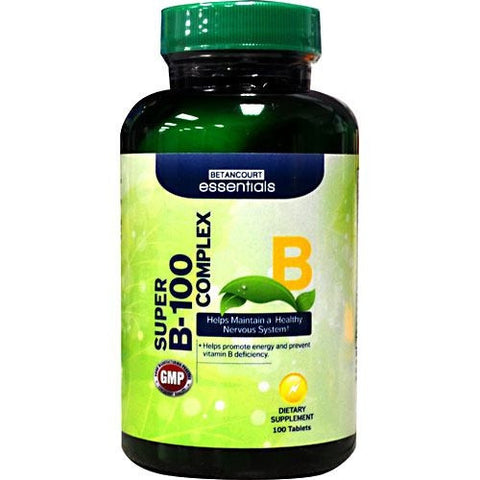 Betancourt Nutrition Betancourt Essentials Super B-100 Complex - 100 Tablets - 857487003976