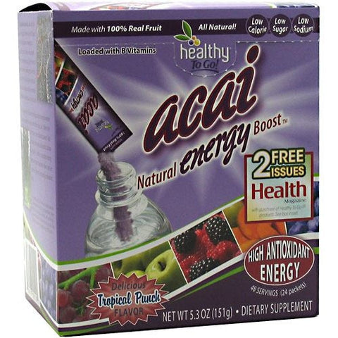 Healthy To Go! Acai Natural Energy Boost - Tropical Punch - 24 Packets - 850197001102