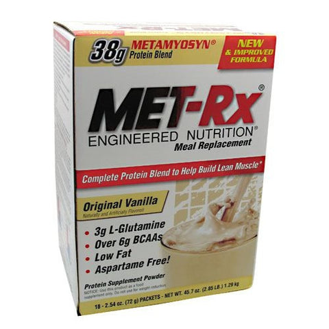 MET-Rx Meal Replacement Protein Powder - Original Vanilla - 18 Packets - 786560187015