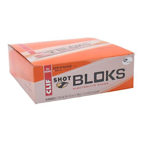 Clif Shot Bloks Electrolyte Chews - Orange - 18 ea - 722252380654