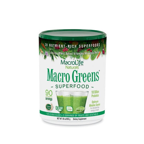 Macro Life Naturals Macro Greens Nutrient-Rich Super Food Supplement - 30 oz - 054139908010