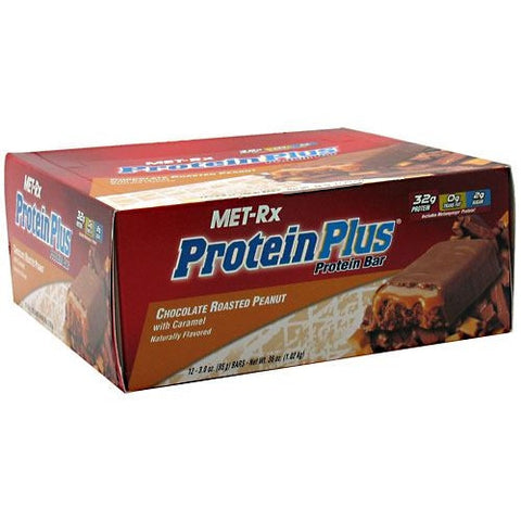 MET-Rx Protein Plus Protein Bar - Chocolate Roasted Peanut with Caramel - 12 Bars - 786560016520
