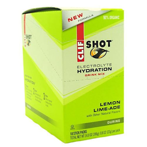 Clif Shot Electrolyte Hydration Drink Mix - Lemon Lime-Ade - 18 ea - 722252321510