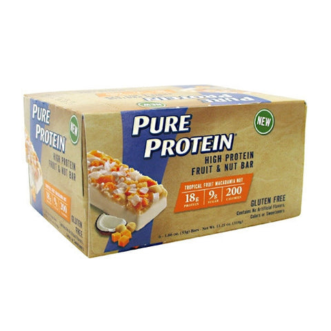 Pure Protein High Protein Fruit & Nut Bar - Tropical Fruit Macadamia Nut - 6 Bars - 749826579573