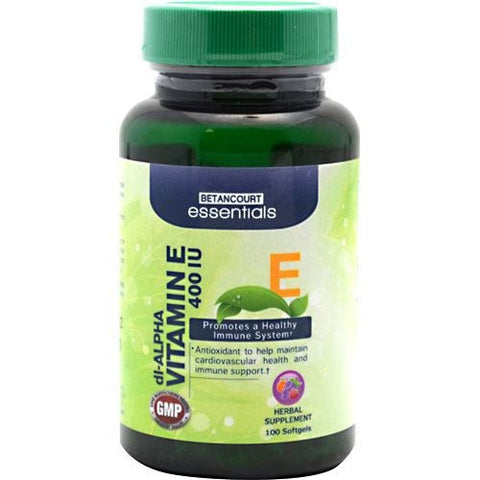 Betancourt Nutrition Betancourt Essentials Vitamin E - 100 Softgels - 857487003877