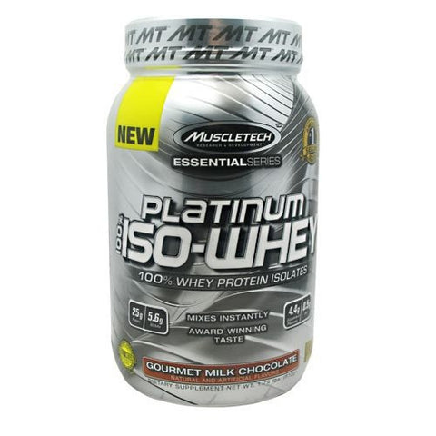 MuscleTech Essential Series 100% Platinum Iso-Whey - Gourmet Milk Chocolate - 1.79 lb - 631656705430