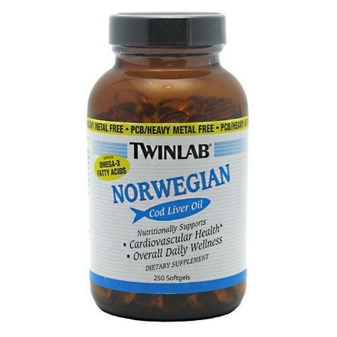 TwinLab Norwegian Cod Liver Oil - 250 Softgels - 027434012065