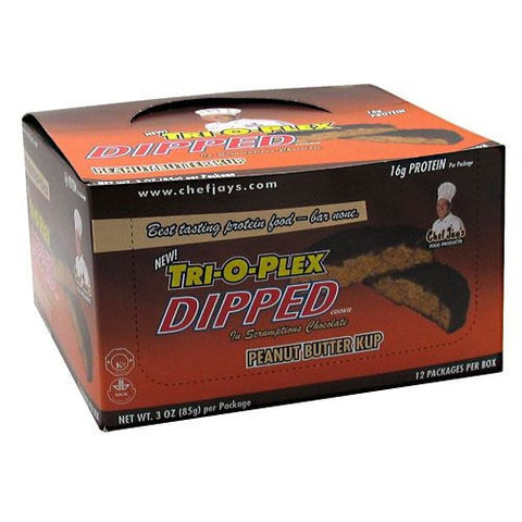 Chef Jays Tri-O-Plex Dipped Cookies - Peanut Butter Kup - 12 ea - 678991281106