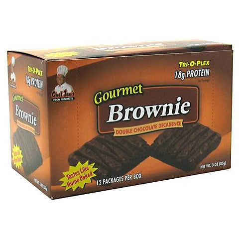 Chef Jays Tri-O-Plex Gourmet Brownie - Double Chocolate Decadence - 12 Packages - 678991252106