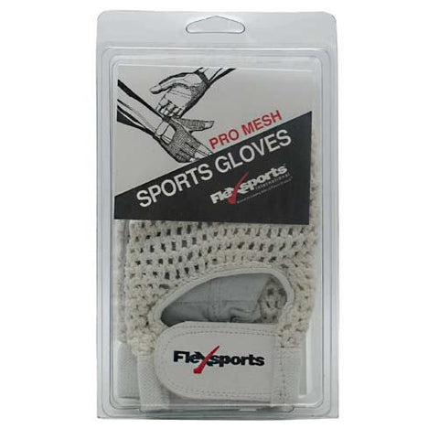 Flexsports International Pro Mesh Sports Gloves White - Medium -   - 718774343147