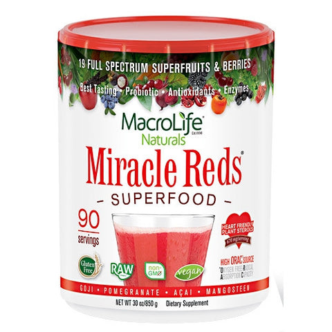 Macro Life Naturals Miracle Reds Antioxidant Superfood Supplement - 30 oz - 852434001081