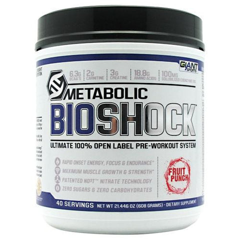 Giant Sports Products Metabolic Bioshock - Fruit Punch - 40 Servings - 616932168338