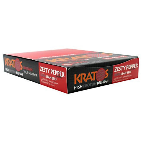 Kratos Foods Kratos Protein Beef Bar - Zesty Pepper - 12 Bars - 824906020111